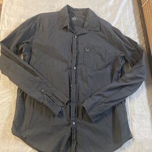 American Eagle Outfitters Men's Charcoal Button-Up.